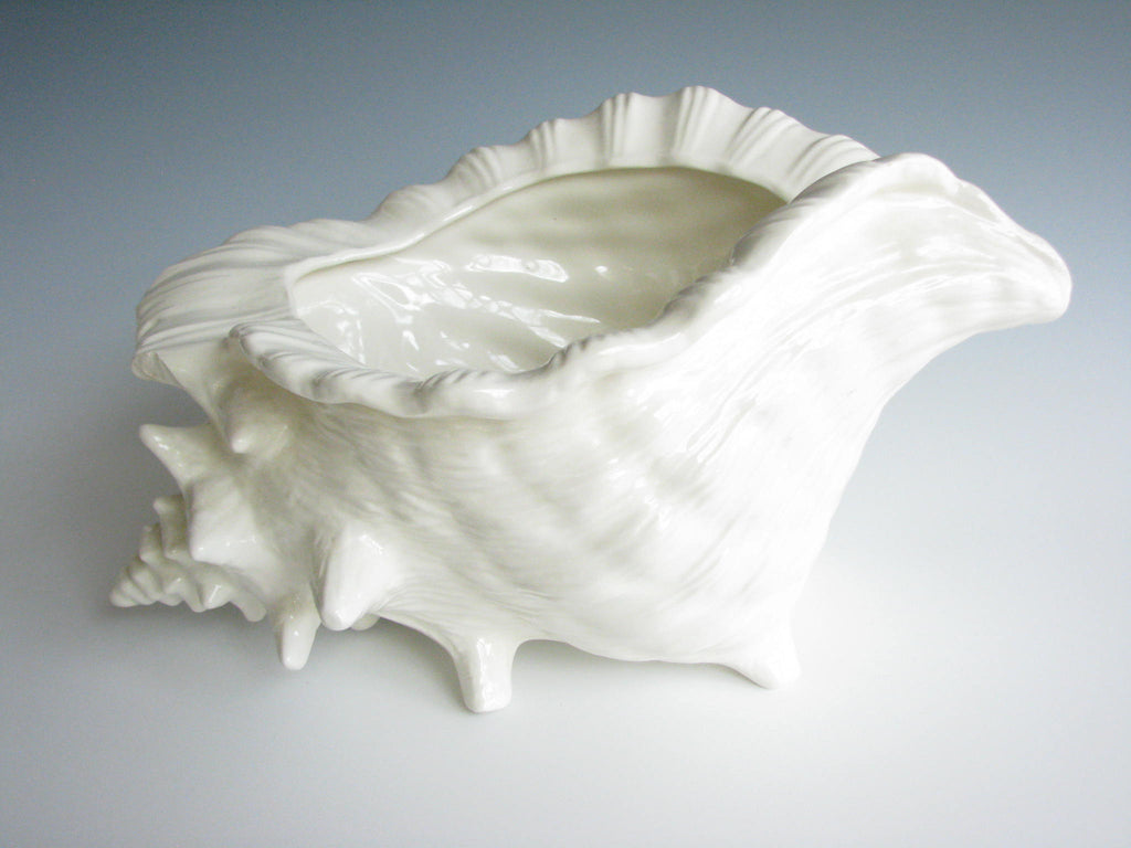 White Ceramic Shell Planter
