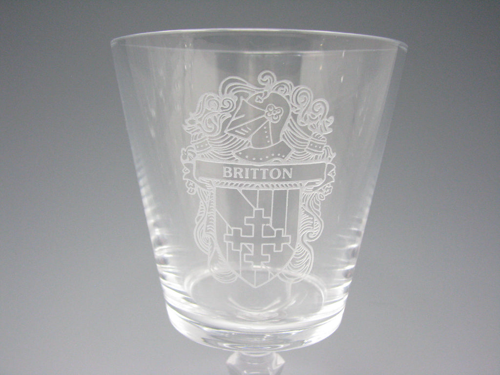 Family Crest Whiskey Glasses  Coat of Arms Whiskey Glasses– Crystal Imagery