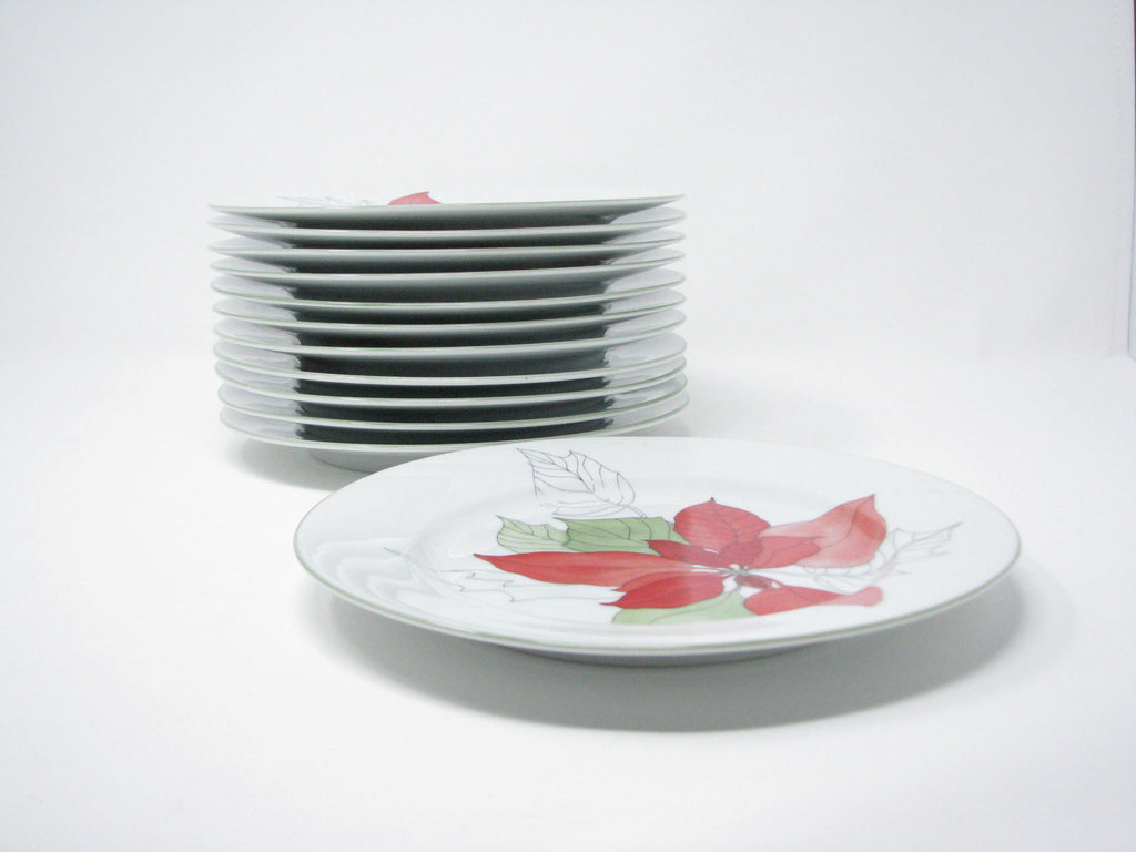 Vintage Block Poinsettia edgebrookhouse Mary Salad Goertzen Plates by Lou - Designed –