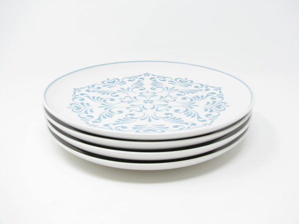 edgebrookhouse - Vintage Franciscan Blue Fancy Ceramic Salad Plates with Hearts & Scrolls - 4 Pieces