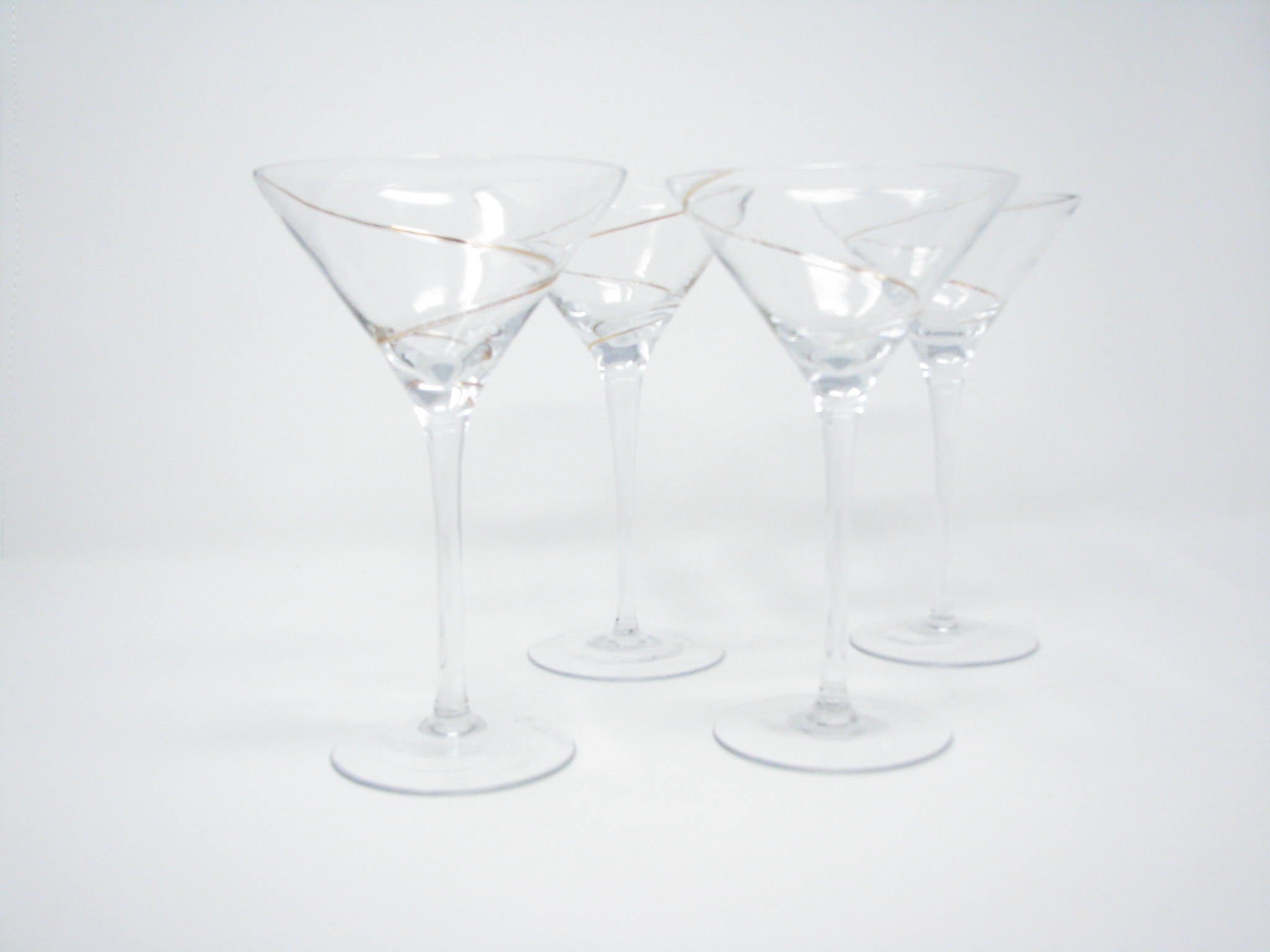 Martini Glass | Gold Hatch - Set of 4