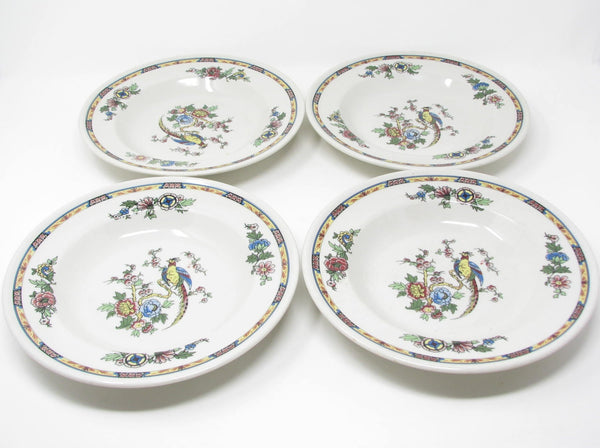 edgebrookhouse - Vintage Lamberton Sterling Syracuse China Rimmed Bowls with Pheasant Bird Pattern - 4 Pieces