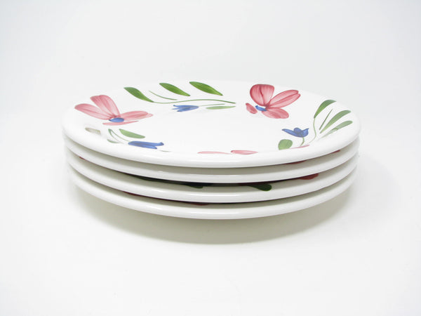 edgebrookhouse - Vintage Maxam Primula Italy Ceramic Dinner Plates with Pink and Blue Floral Design - 4 Pieces