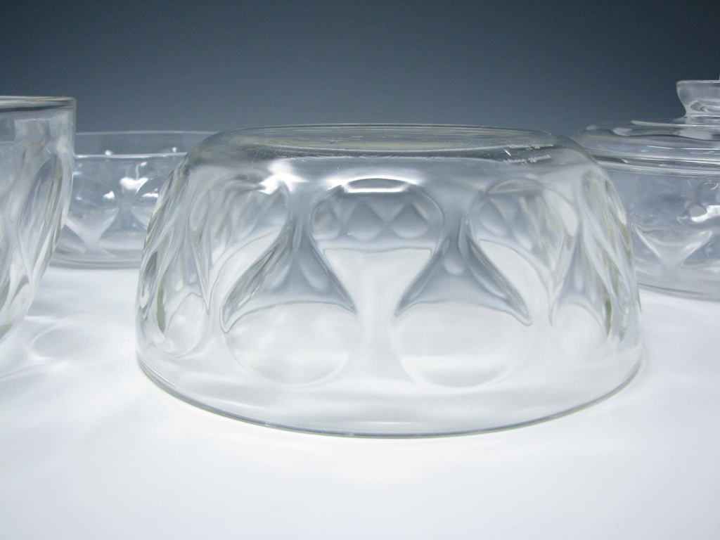 Vintage Pyrex Ovenware Clear Heavy Glass Teardrop Mixing Bowls Set