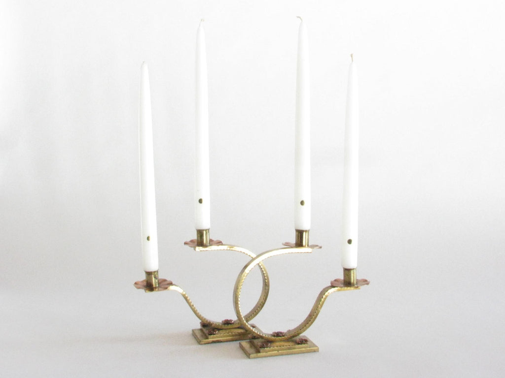 Hand Forge Antique Brass Candelabra (qty of 2 in stock) – verandacollection